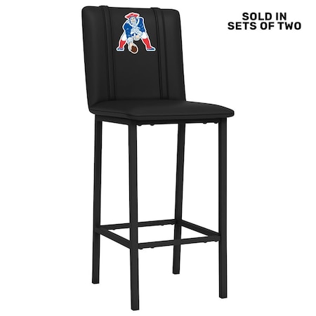 Dreamseat Bar Stool 500 with New England Patriots Classic Logo, 2PK XZ500BSDBLK-PSNFL21003A